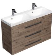 Koupelnová skříňka s umyvadlem Naturel Cube Way 60x76,5x40 cm, 80x76,5x40 cm, 100x76,5x40 cm, 120x76,5x40 cm dub wellington. 120x76,5x40 cm CUBE21203DW 