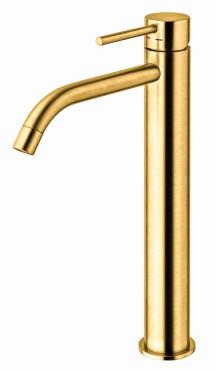 Vysoká umyvadlová baterie Paffoni Light bez výpusti matná zlatá LIG081HGSP