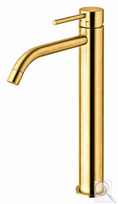 Vysoká umyvadlová baterie Paffoni Light bez výpusti matná zlatá LIG081HGSP. obr. 1