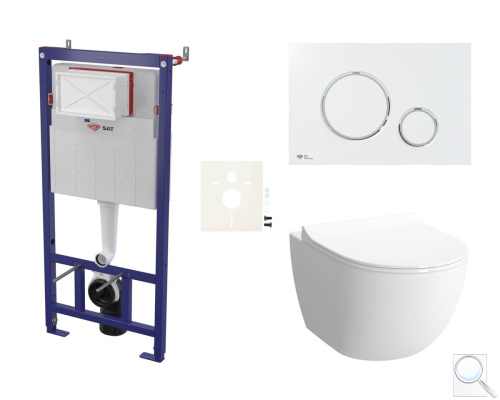 Cenově zvýhodněný závěsný WC set SAT do lehkých stěn / předstěnová montáž+ WC VitrA Sento SIKOSSSEN70K. obr. 1