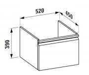 Koupelnová skříňka pod umyvadlo Laufen Pro 52x45x39 cm bílá lesk H4830330954751 (Technický nákres)