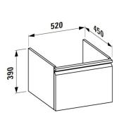 Koupelnová skříňka pod umyvadlo Laufen Pro 52x45x39 cm bílá lesk H4830330954751. Technický nákres&nbsp;
