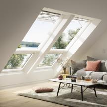 Systém VELUX ACTIVE with NETATMO - Panoramatický výhled - Možnost otevření až do úhlu 45° poskytuje dokonalý panoramatický výhled kombinovaný s pohodlím elektrického ovládání.