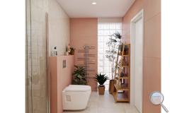 Koupelna Medley Pink. SIKO-koupelna-se-sprchovym-koutem-v-pastelovem-provedeni-serie-Medley-004