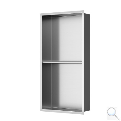 Vestavná dvojpolička SAT Aurum kartáčovaná ocel 33x63 cm SATAURN6030SBS. obr. 1