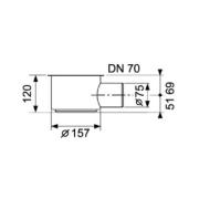 Sifon Tece Drainline plast černá 650002. Technický nákres&nbsp;