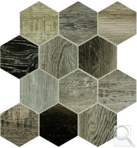 Dlažba Dom Barn Wood grey hexagon