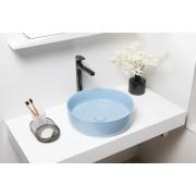 Umyvadlo na desku SAT Infinitio 39x39 cm modrá mat bez otvoru pro baterii SATINF3939LBLM. obr. 6 