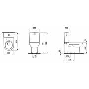 WC kombi, pouze mísa Laufen Pro vario odpad H8249594000001. Technický nákres 
