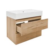 Koupelnová skříňka 2zásuvková s umyvadlem SAT B-Way 79x50x45 cm dub mat BWAY280OAKU2BI.  (4)