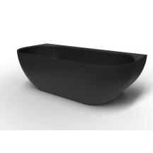 Volně stojící vana ke zdi SAT Lesly 170x82 cm litý mramor levá i pravá černá SATLE1700C