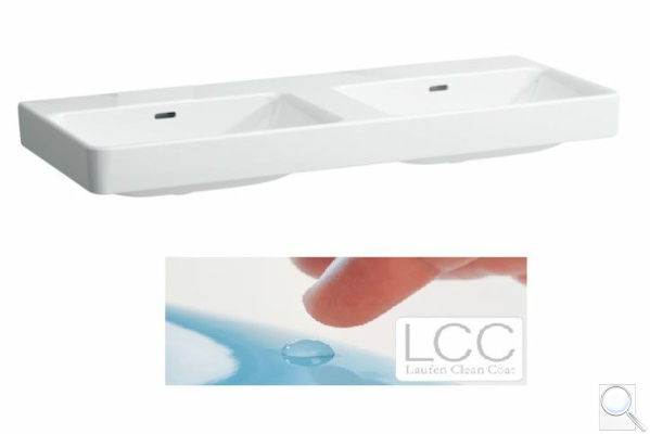 Dvojumyvadlo Laufen Pro S 130x46 cm bez otvoru pro baterii H8149684001091. obr. 1