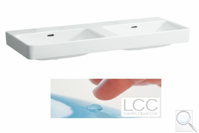 Dvojumyvadlo Laufen Pro S 130x46 cm bez otvoru pro baterii H8149684001091. obr. 1