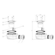 Sprchová vanička obdélníková litý mramor LIMCC. Technický nákres