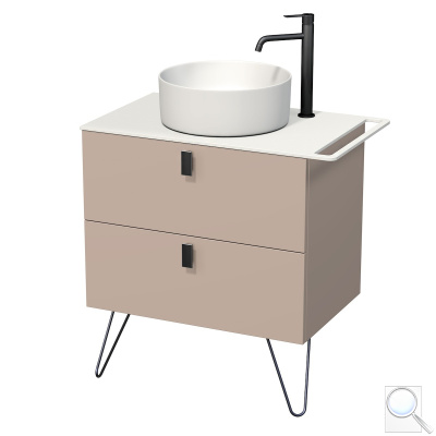 Koupelnová skříňka pod umyvadlo s držákem ručníku Naturel Art Deco 68x55x50 cm Rose Beige mat ARTDECO60RBBU. obr. 1