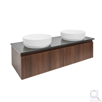 Koupelnová skříňka s deskou z umělého kamene SAT Evolution 118x30x44,8 cm ořech mat SATEVO120NATK. obr. 1