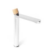 Vysoká umyvadlová baterie SAT Fusion bez výpusti páka světlé dřevo SATBSFU285DS. obr. 2