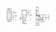 WC kombi, pouze mísa Roca The Gap spodní odpad A342478000 (Technický nákres)