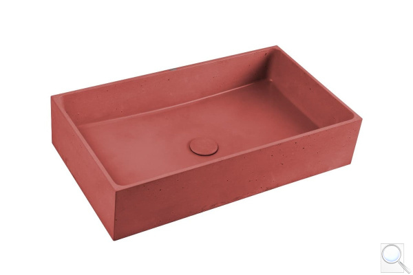 Umyvadlo na desku SAT Cemento 64x37 cm terakota bez přepadu CEM6437T. obr. 1