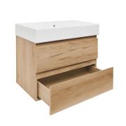 Koupelnová skříňka 2zásuvková s umyvadlem SAT B-Way 79x50x45 cm dub mat BWAY280OAKU2BI.  (3)
