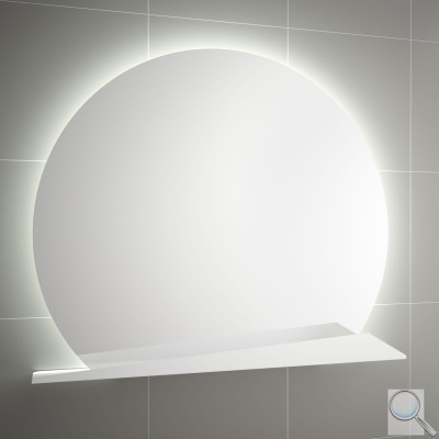 Zrcadlo s LED osvětlením s poličkou Sunrise Salgar 80x80 cm bílá 83965B. obr. 1