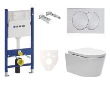 Závěsný WC set Geberit do lehkých stěn / předstěnová montáž+ WC SAT Brevis SIKOGES7W7S