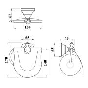 Držák toaletního papíru WF Provence chrom SIKODWFL25. Technický nákres&nbsp;