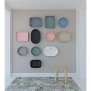 Umyvadlo na desku SAT Infinitio 50x40 cm tmavě modrá mat bez přepadu SATINF5040DBLM. obr. 6