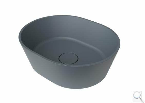 Umyvadlo na desku SAT Aula 47x38 cm tmavě šedá mat bez otvoru pro baterii, bez přepadu SATAU4738MG. obr. 1