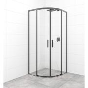 Sprchový kout čtvrtkruh 80x80 cm, 90x90 cm, 100x100 cm, bezbariérový vstup, černá SAT TEX BB. obr. 6&nbsp;