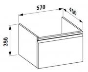 Koupelnová skříňka pod umyvadlo Laufen Pro 57x45x39 cm bílá lesk H4830410954751 (Technický nákres)