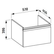 Koupelnová skříňka pod umyvadlo Laufen Pro 57x45x39 cm bílá lesk H4830410954751. Technický nákres 