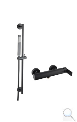 Sprchová baterie SAT B-Way se sprchovým setem 150 mm černá mat SATBSBW268SET. obr. 1