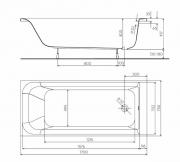 Obdélníková vana Kolo Rekord 140x70, 50x70, 160x70, 170x70, 170x75 cm akrylát (kód XWP1671000)