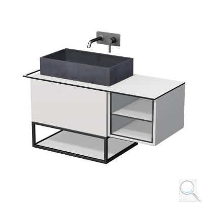 Koupelnová skříňka pod umyvadlo Naturel Oxo 110x58x50 cm bílá mat OXO110L701ZKDLBM. obr. 1