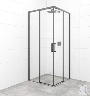 Sprchový kout čtverec 80x80 cm, 90x90 cm, 100x100 cm, bezbariérový vstup, černá SAT TEX BB 