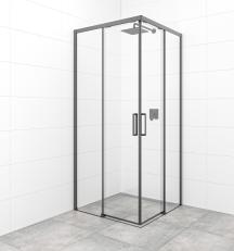 Sprchový kout čtverec 80x80 cm, 90x90 cm, 100x100 cm, bezbariérový vstup, černá SAT TEX BB