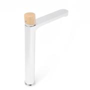 Vysoká umyvadlová baterie SAT Fusion bez výpusti páka světlé dřevo SATBSFU285DS. obr. 4