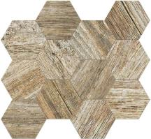 Mozaika Fineza Timber Design ambra hexagon hnědá