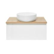 Koupelnová skříňka s krycí deskou SAT B-WAY 79x30x45 cm bílá lesk BWAY80WDOAK. obr. 4 