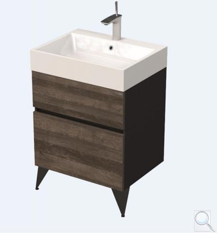 Koupelnová skříňka pod umyvadlo Naturel Luxe 60x56x46 cm černá břidlice/dřevo lesk LUXE60CDLBU černá břidlice/dřevo lesk