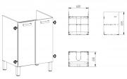 Koupelnová skříňka s umyvadlem Naturel Vario 65x48,5 cm bílá VARIO65DBBL (Technický nákres 1)