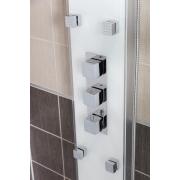 Sprchový panel Anima Glass Shower na stěnu s termostatickou baterií bílá GLASHOWER. obr. 10 