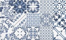 Dlažba Tonalite Aquarel blu stars modrá