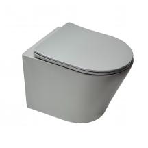 WC závěsné se sedátkem softclose SAT Infinitio šedá mat zadní odpad SATINF010RREXPLGRM