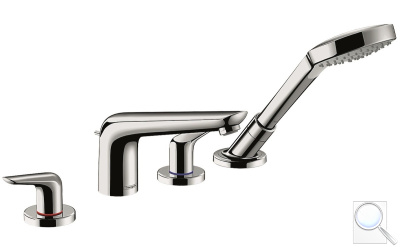 Vanová baterie Hansgrohe Novus se sprchovým setem chrom 71333000. 