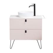 Koupelnová skříňka pod umyvadlo s držákem ručníku Naturel Art Deco 88x55x50 cm Rose Beige ARTDECO80RBBU. obr. 2 