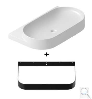 Umyvadlo Ravak Yard 80,5x50 cm s černou konzolí X000001686. obr. 1