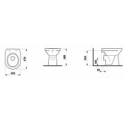WC stojící Laufen Pro zadní odpad H8219580000001. Technický nákres 