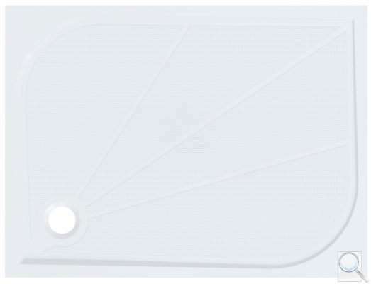 Sprchová vanička obdélníková SAT Limnew litý mramor bílá. 